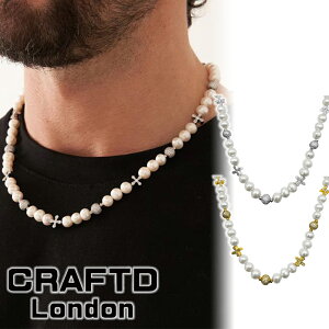 CRAFTD London lbNX ICED CROSS REAL PEARL NECKLACE SILVER GOLD Y Ntgh Vo[ S[h   W p[ ^ lC[ANZT[] 00582