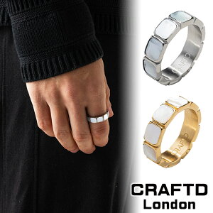 CRAFTD London �N���t�g�����h�� WHITE STONE BAND RING SILVER GOLD �w�� �����O �S�[���h �V���o�[ �����Y �� �� 18K�S�[���h �l�C [�A�N�Z�T���[] ��00582
