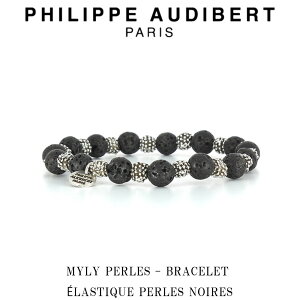 tBbv I[fBx[ Philippe Audibert MYLY PERLES BRACELET LASTIQUE PERLES NOIRES }C[ p[Y HOMME I Vo[^ uXbg PhilippeAudibert Y[ANZT[]