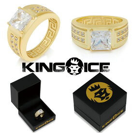 KING ICE キングアイス 指輪 リング PRINCESS-CUT SIGNET RING 14kゴールド 金 WHITE GOLD メンズ ブランド 人気[アクセサリー]