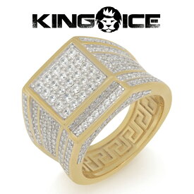 KING ICE キングアイス 指輪 リング CUBIST RING 14kゴールド 金 WHITE GOLD メンズ ブランド 人気[アクセサリー]