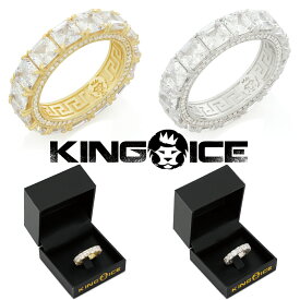 KING ICE キングアイス 指輪 リング PRINCESS-CUT RING 14kゴールド 金 WHITE GOLD メンズ ブランド 人気[アクセサリー]