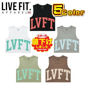 LIVE FIT リブフィット CONTENDER CROP MUSCLE TANK 5カラー レディース タンクトップ スリーブレストップス メンズ 筋トレ ジム ウエア フィジーク スポーツ 正規品[衣類]