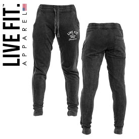 リブフィット LIVE FIT ジョガー パンツ ATHLETIC GOODS JOGGERS - VINTAGE BLACK トレーニング トラックパンツ メンズ 筋トレ ジム ウエア スポーツウェア 正規品[衣類]
