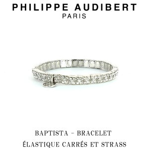 tBbv I[fBx[ Philippe Audibert BAPTISTA BRACELET LASTIQUE CARRS ET STRASS o`X^ Vo[ uXbg PhilippeAudibert fB[X [ANZT[]