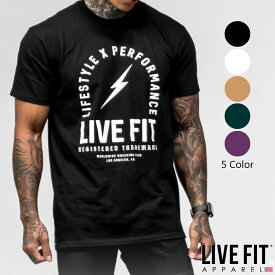 リブフィット LIVE FIT REGISTER TRADEMARK TEE Tシャツ 半袖 トップス メンズ 筋トレ ジム ウエア スポーツ 正規品[衣類]