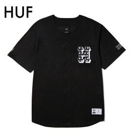 ハフ ゲームシャツ HUF H-STAR BASEBALL SHIRT Tシャツ 半袖 ブラック トップス スケーター ストリート系 スケートボード 人気 メンズ 正規品 KN00445 [衣類]