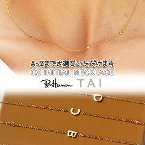 Tai Jewelry �l�b�N���X �^�C �W���G���[ Sideways Initial Gold Necklace with CZ accents �T�C�h �C�j�V���� �S�[���h �� �n���h���C�h �A�N�T�Z���[ Ron Herman �����n�[�}�� �a���� �v���[���g �M�t�g ���蕨 