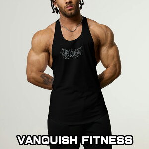 ���@���L�b�V�� �t�B�b�g�l�X �^���N�g�b�v VANQUISH FITNESS Metal Black Stringer Vest �X���[�u���X �m�[�X���[�u �����Y �؃g�� �W�� �E�G�A �X�|�[�c ���K�i[�ߗ�] ��00582