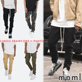 MNML ミニマル カーゴパンツ ブラック CARGO DRAWCORD II PANTS スリム テーパード 韓国 ファッション メンズ [衣類]