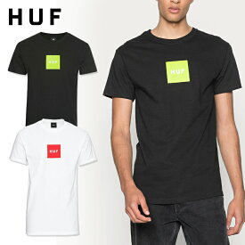 ハフ Tシャツ 半袖 HUF ESSENTIALS BOX LOGO S/S TEE ブラック ホワイト 定番 トップス スケーター ストリート系 スケートボード 人気 メンズ 正規品 コムドット [衣類]