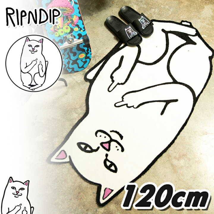 楽天市場】リップンディップ ラグ 絨毯 RIPNDIP ドアマット 120cm ネコ 