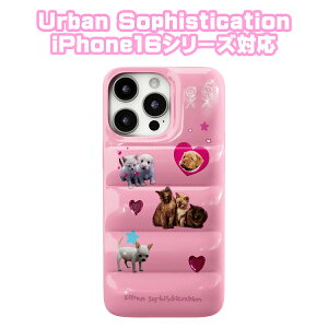 Urban Sophistication iPhone �P�[�X �A�[�o���\�t�B�X�e�B�P�[�V���� iPhone16�V���[�Y The Puffer Case - Puppy Crush �X�}�z�P�[�X �A�C�t�H�� �J�o�[ �g��[�X�}�z�P�[�X]��00582