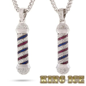 KING ICE �L���O�A�C�X Barber Shop Pole Necklace �l�b�N���X �g�b�v �`�F�[�� �S�[���h �l�C[�A�N�Z�T���[]��00572