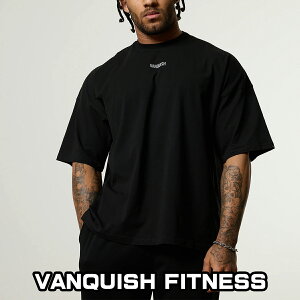���@���L�b�V�� �t�B�b�g�l�X T�V���c �I�[�o�[�T�C�Y Vanquish Essential V2 Black Oversized Boxy T Shirt �����Y �؃g�� �W�� �E�G�A �X�|�[�c ���K�i[�ߗ�]��00582