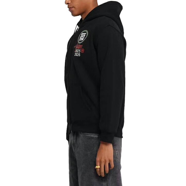 エスダブル パーカー ジップ AU限定 S DOUBLE 25 26 Zip Through Hoodie 長袖 ブラック ロゴ ストリート メンズ レディース ユニセックス 正規品 衣類 ユ00572 WILLS