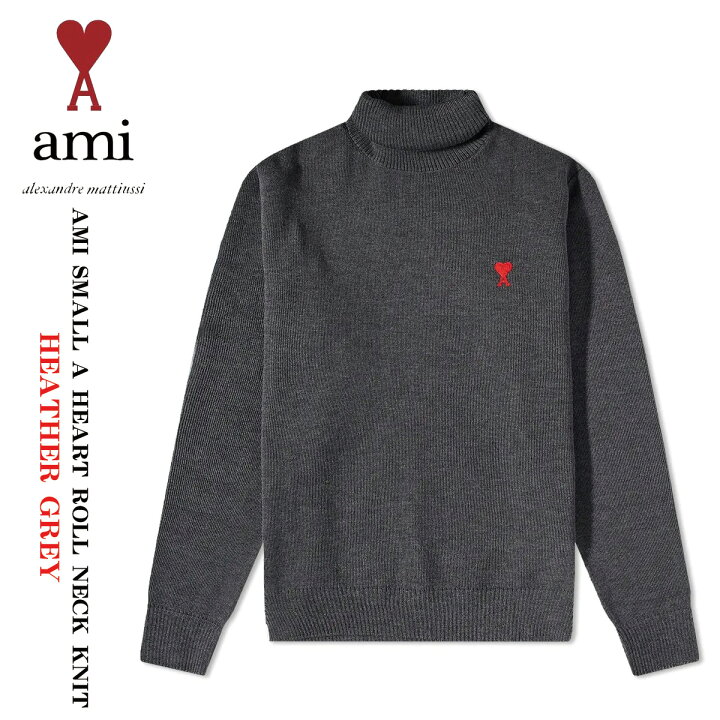 楽天市場】AMI Paris アミ パリス ロールネック ニット クルーニット 