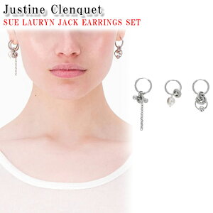 �W���X�e�B�[�k�N�����P �s�A�X 3�_�Z�b�g �X�[ ���[���� �W���b�N JUSTINE CLENQUET SUE LAURYN JACK EARRINGS SET �p���W�E�� �V���o�[ SILVER �� ���f�B�[�X ���j�Z�b�N�X �A�N�Z�T���[ ��00582