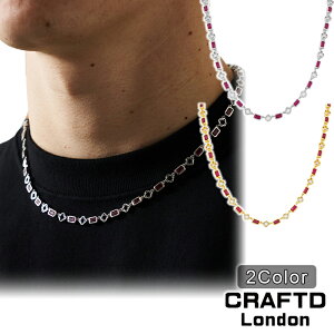 CRAFTD London lbNX RED GEMSTONE CLOVER NECKLACE SILVER GOLD Y Ntgh Vo[ S[h   18KS[h lC [ANZT[] 00582