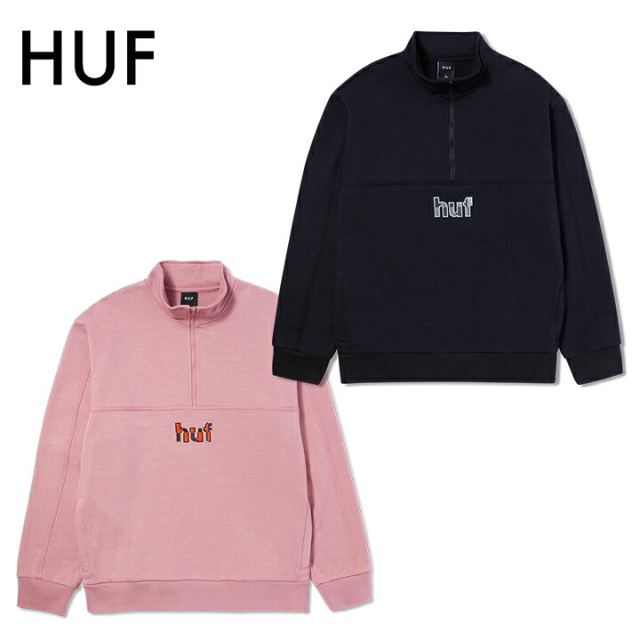 楽天市場】ハフ ハーフジップスウェット HUF クォータージップ SPLIT 1  