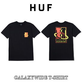 ハフ Tシャツ 半袖 HUF GALAXYWIDE T-SHIRT ブラック トップス スケーター ストリート系 スケートボード 人気 メンズ 正規品 コムドット TS01968 [衣類]