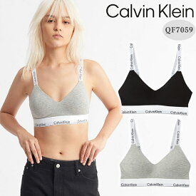 カルバンクライン 下着 Calvin Klein ブラ コットン インナー ライトリーブラレット ブラック グレー アンダーウエア ブラトップ CK スポーツブラ 女性 レディース 小さいサイズ 大きいサイズ QF7059 [衣類]