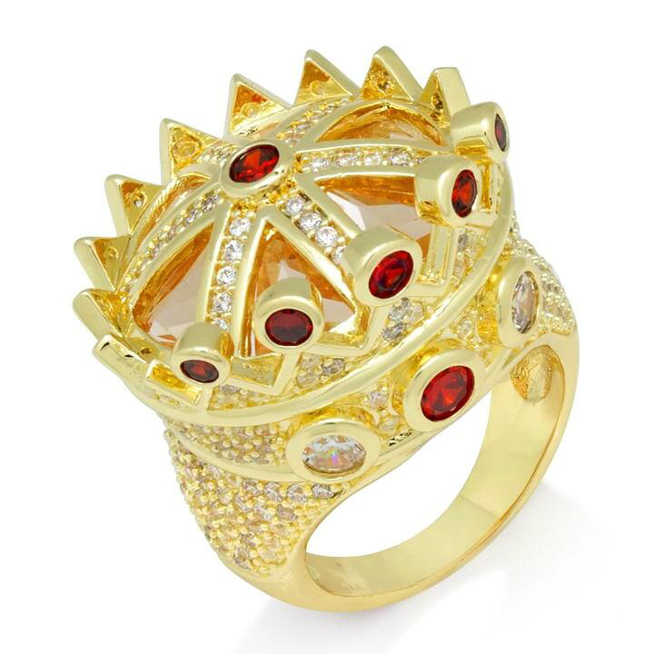 楽天市場】KING ICE キングアイス 指輪 リング ICED CROWN RING 14k 
