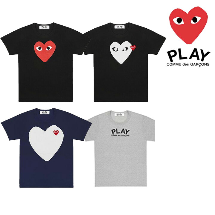 メンズ半袖 半袖 コムデギャルソン ハート ピンク PLAY COMME des GARCONS WOMANダブルハートTシャツ