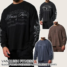 ヴァンキッシュ フィットネス 長袖 Tシャツ ロンT VANQUISH FITNESS BLACK FORGE OVERSIZED LONG SLEEVE T SHIRT オーバーサイズ メンズ レディース ユニセックス 筋トレ ユ00582