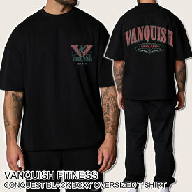 ヴァンキッシュ フィットネス 半袖 Tシャツ VANQUISH FITNESS CONQUEST BLACK BOXY OVERSIZED T SHIRT メンズ 筋トレ ジム ウエア スポーツ 正規品 [衣類] ユ00582