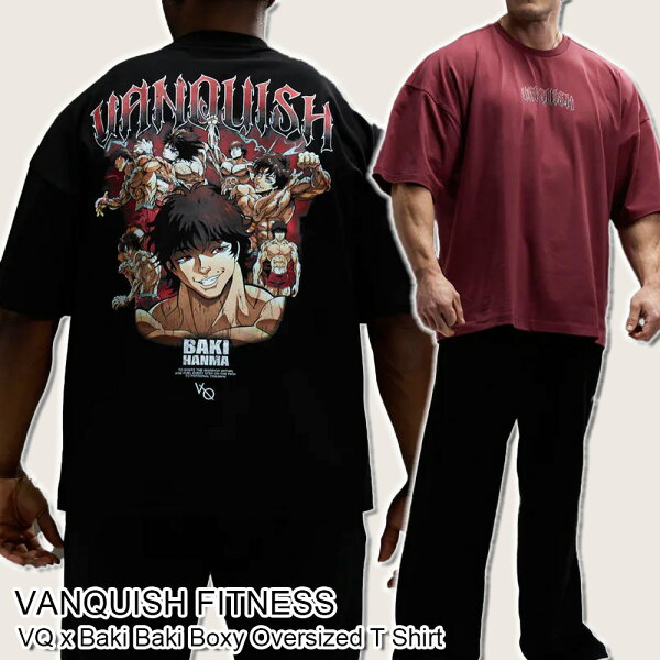 ヴァンキッシュ フィットネス 半袖 Tシャツ 刃牙 コラボ VANQUISH FITNESS VQ x Baki Boxy Oversized T Shirt メンズ 筋トレ ジム ウエア スポーツ 正規品 [衣類] ユ00582