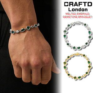�N���t�g�����h�� �u���X���b�g CRAFTD London MELTED EMERALD GEMSTONE BRACELET �G�������h �W�F���X�g�[�� SILVER GOLD �V���o�[ �S�[���h �� �� 18K�S�[���h �����Y �l�C [�A�N�Z�T���[] ��00582