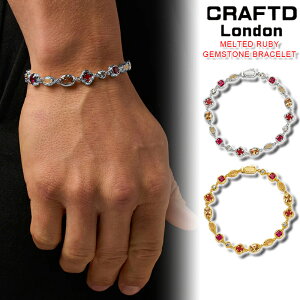 �N���t�g�����h�� �u���X���b�g CRAFTD London MELTED RUBY GEMSTONE BRACELET ���r�[ �W�F���X�g�[�� SILVER GOLD �V���o�[ �S�[���h �� �� 18K�S�[���h �����Y �l�C [�A�N�Z�T���[] ��00582