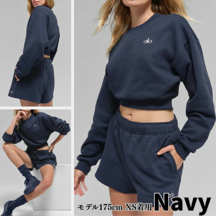楽天市場】Alo Yoga スウェット アローヨガ クロップド丈 クルーネック 