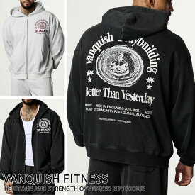 ヴァンキッシュ フィットネス ジップ アップ パーカー VANQUISH FITNESS HERITAGE AND STRENGTH OVERSIZED ZIP HOODIE トップス メンズ 筋トレ ジム ウエア スポーツ 正規品[衣類] ユ00572