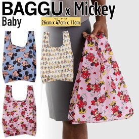 BAGGU x Mickey & Friends エコバッグ ベビー サイズ トートバッグ ミッキーコラボ ミニー バグゥ バグ バグー ショッピングバッグ マイバッグ 折りたたみ コンパクト 雑貨 ユニセックス ユ00582-2
