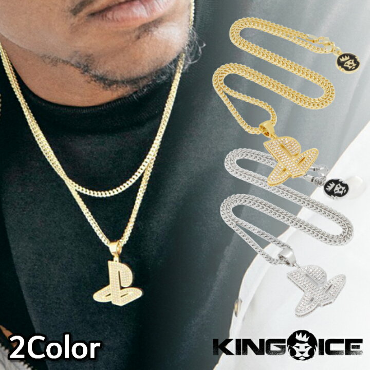 楽天市場 King Ice キングアイス ネックレス チェーン Iced Classic Ps Logo Necklace 14kゴールド 金 シルバー プレイステーション コラボ プレステ メンズ 人気 アクセサリー S S Shop
