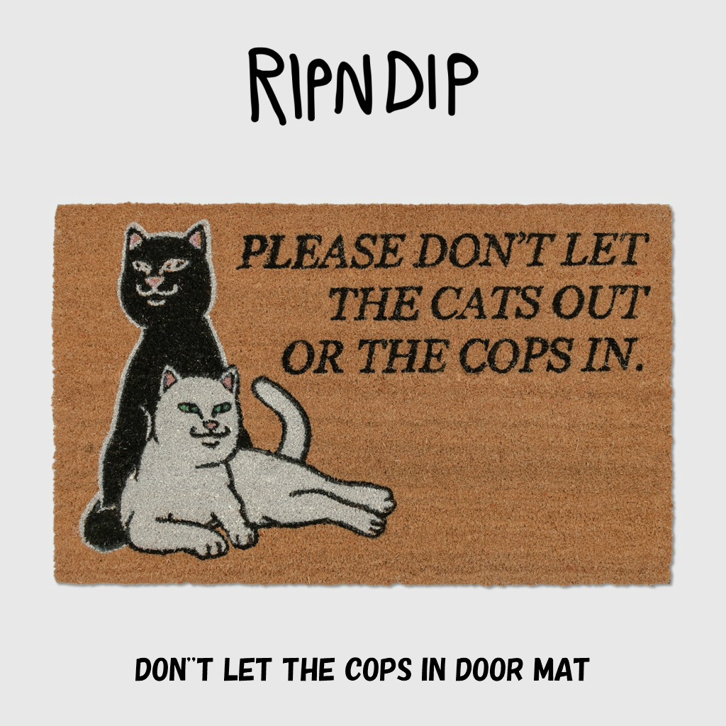 【訳あり】リップンディップ RIPNDIP ラグ ドアマット 絨毯 ネコ カーペット DON’’T LET THE COPS IN DOOR MAT  ラグマット アクセサリー スケーター ストリート メンズ レディース Rip N Dip[衣類] | s.s shop