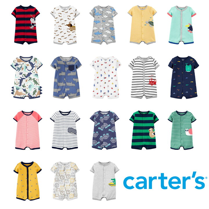 楽天市場】carters カーターズ ベビー服 ロンパース 半袖 スナップ 