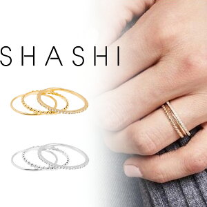 SHASHI �V���V �w�� �����O Aura Ring Set �S�[���h �z���C�g�S�[���h �A�N�T�Z���[ �a���� �v���[���g �M�t�g ���蕨 ���j�� �p�[�e�B�[ ������ �񎟉� �l�C �z���C�g�f�[ [�A�N�Z�T���[]