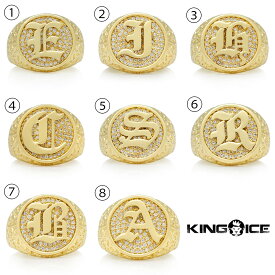 KING ICE キングアイス 指輪 リング 14K GOLD OLD ENGLISH LETTER 14kゴールド 金 メンズ ブランド 人気[アクセサリー]