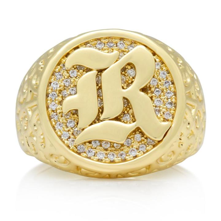 KING ICE キングアイス 指輪 リング 14K GOLD OLD ENGLISH LETTER 14kゴールド 金 メンズ ブランド  人気[アクセサリー] | s.s shop