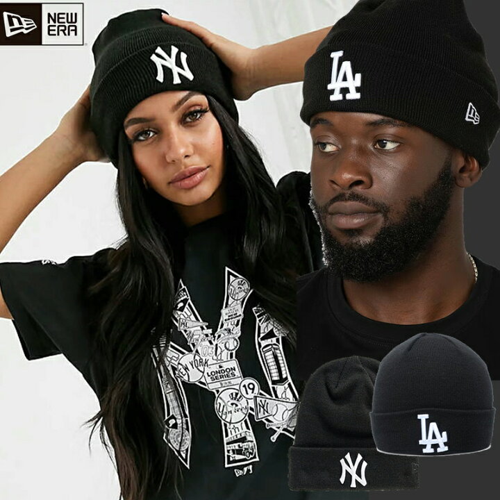 楽天市場】ニューエラ ニット帽 NEW ERA ロゴ ビーニー 帽子 NY LA 