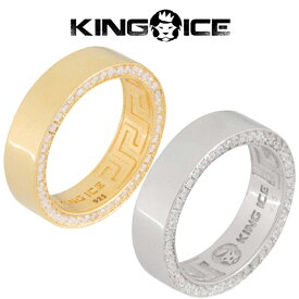 KING ICE キングアイス 指輪 リング 6MM STERLING SILVER WEDDING RING 14kゴールド 金 WHITE GOLD メンズ ブランド 人気[アクセサリー]