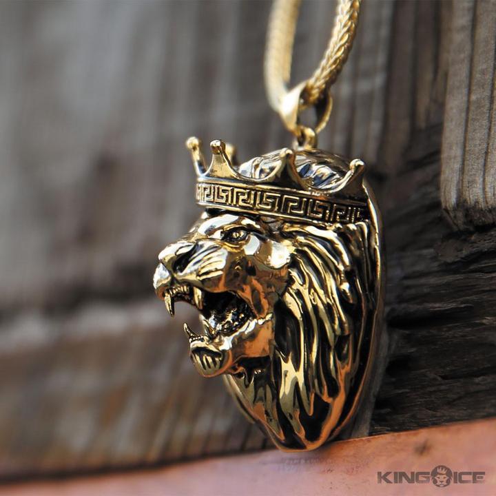 KING ICE キングアイス ネックレス チェーン ANTIQUE ROARING LION NECKLACE 14kゴールド 金  WHITEGOLD 人気[アクセサリー] | s.s shop