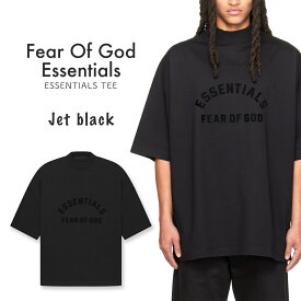 エッセンシャルズ Tシャツ FOG ESSENTIALS ブラック ボンディングロゴ 半袖 オーバーサイズ バックプリント Essentials Tee ブラック 黒 メンズ レディース フィアオブゴッド 正規品 Fear Of God Essentials [衣類]