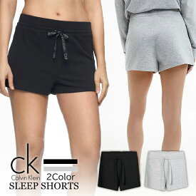 カルバンクライン Calvin Klein スリープショーツ SLEEP SHORTS ブラック グレー ハーフパンツ コットン 小さいサイズ 大きいサイズ レディース QS6704[衣類]