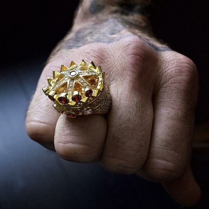 楽天市場】KING ICE キングアイス 指輪 リング ICED CROWN RING 14k 