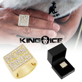 KING ICE キングアイス 指輪 リング RUN DMC X KING ICE - CLASSIC LOGO RING 14kゴールド 金 WHITE GOLD メンズ ブランド 人気[アクセサリー]