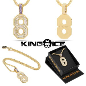 KING ICE �L���O�A�C�X �l�b�N���X �`�F�[�� BLACK MAMBA CLASSIC NUMBER 8 NECKLACE14k�S�[���h �z���C�g�S�[���h �� �l�C[�A�N�Z�T���[]